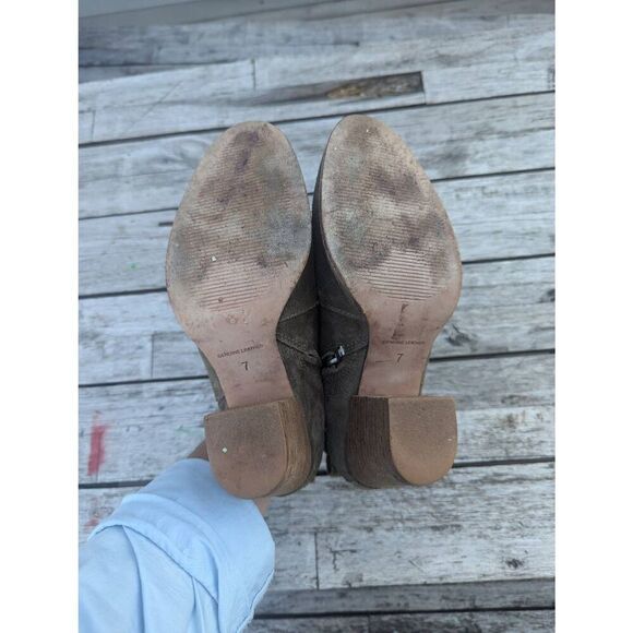 Madewell The Brenner‎ Stacked Heel Ankle Boots women's size 7 brown leather - Picture 9 of 10